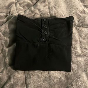 Black strapless top